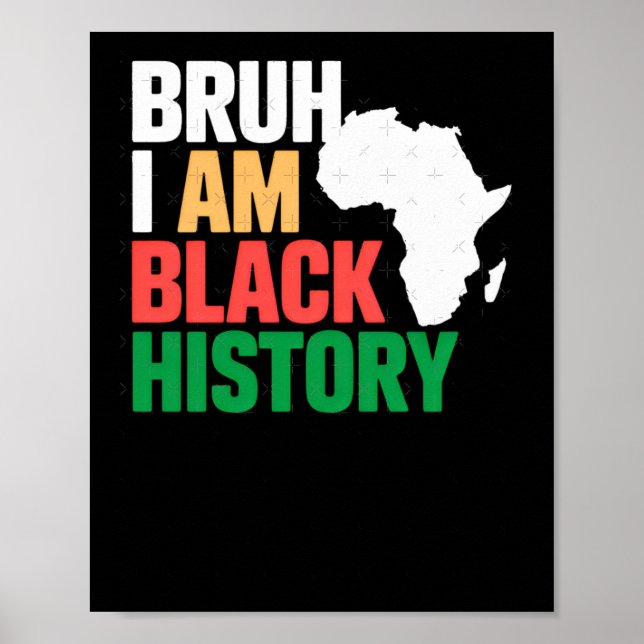 Bruh jag är Black Hstory Sticker Poster (Framsidan)