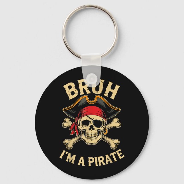 Bruh jag är en piratkostym Halloween Nyckelring (Framsida)
