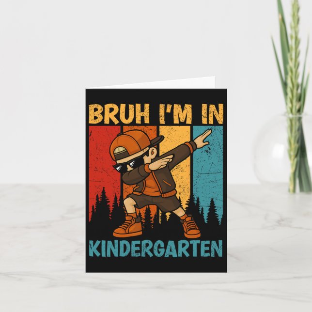 Bruh jag är i Kindergarten Kindergarten Dabbing Bo Kort (Framsida)