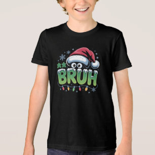 Bruh Jul Funny Meme Santa Hat Boys Kids T Shirt