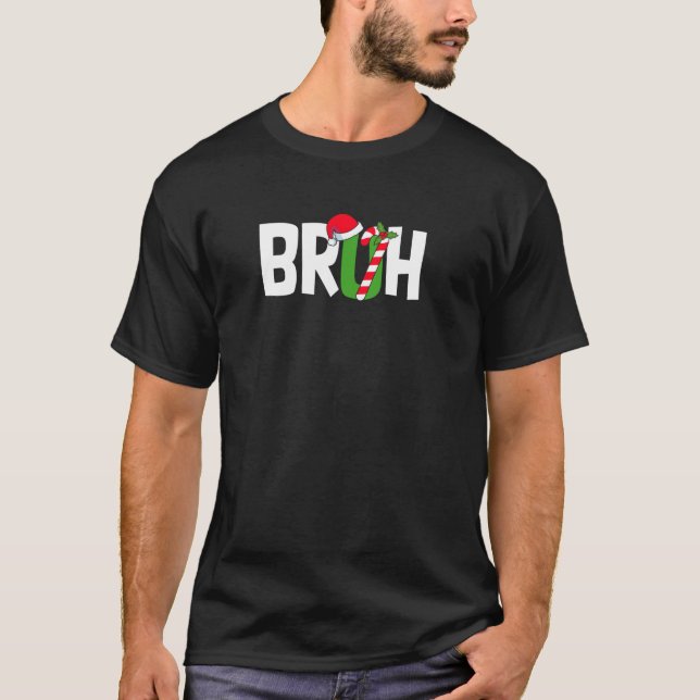 Bruh julmeme sockerrörsroliga pyjamas för K T Shirt (Framsida)
