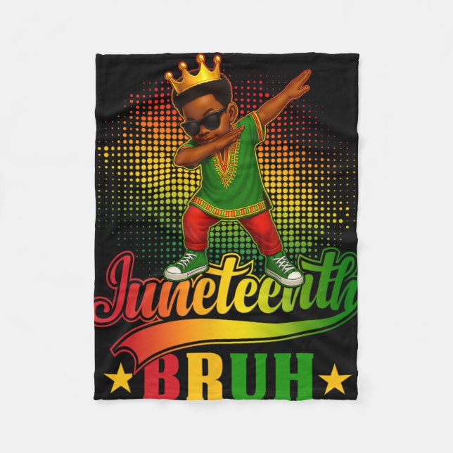 Bruh Juneteenth 1865 Svart Frihet Svart Prins Af Fleecefilt (Framsidan)