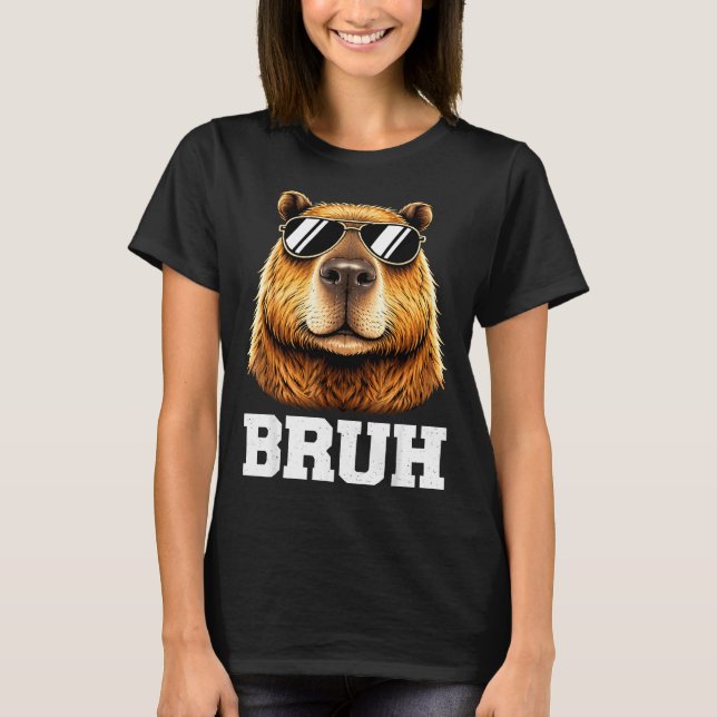 Bruh kapybara meme rolig chill kapybara energi  t shirt (Framsida)