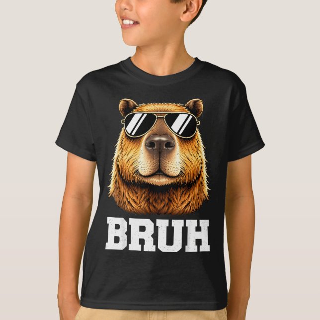 Bruh kapybara meme rolig chill kapybara energi  t shirt (Framsida)
