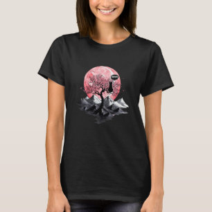 Bruh Katt Japansk Konst Sakura Körsbärsblomma Pres T Shirt