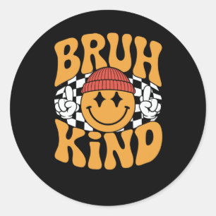 Bruh Kind - Smiley Vibes Sticker Runt Klistermärke