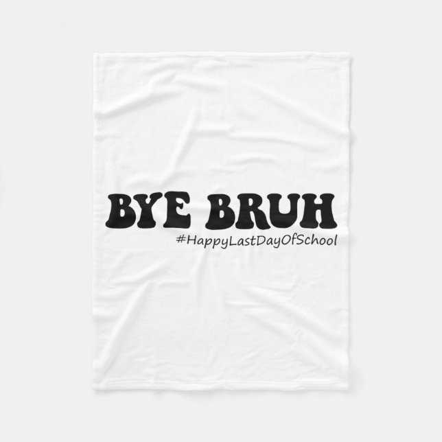 Bruh Lärare Groovy Lycklig förra dagen på skolsumm Fleecefilt (Framsidan)