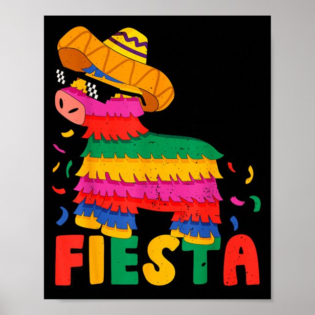 Bruh Låt oss fiesta Cinco Mayo Pinata Rolig Mexika Poster (Framsidan)