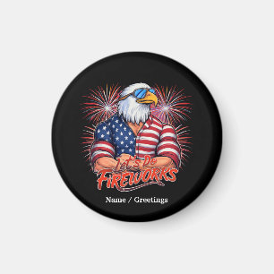 Bruh Lets Do Fireworks juli Fjärde noten Patriotic Magnet