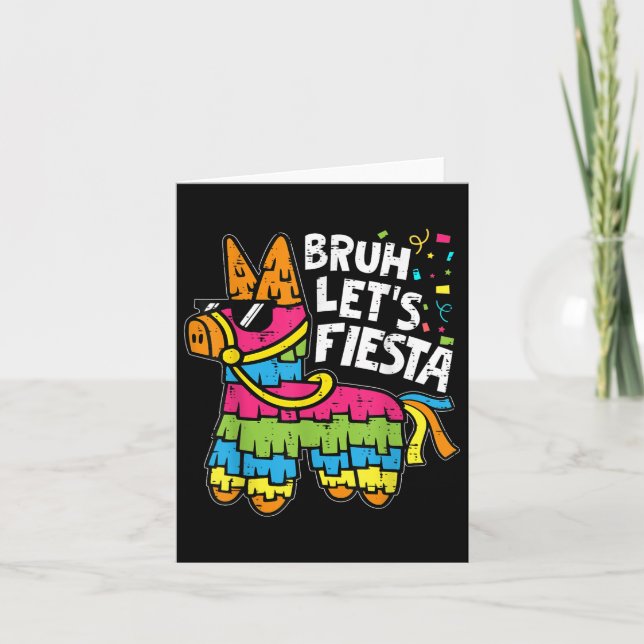 Bruh Lets Fiesta Pinata Cinco De Mayo Mexican Part Kort (Framsida)