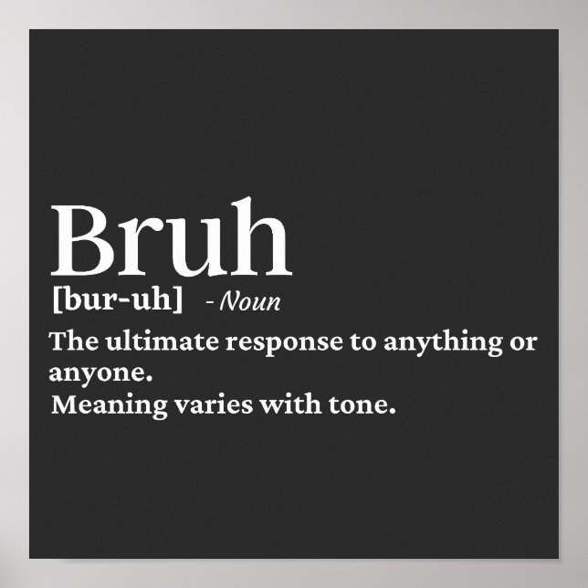 Bruh-lustig definition poster (Framsidan)
