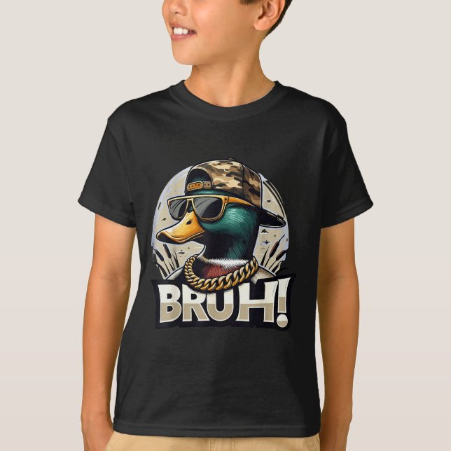 Bruh Mallard Duck Funny Duck Hunting Humor  T Shirt (Framsida)