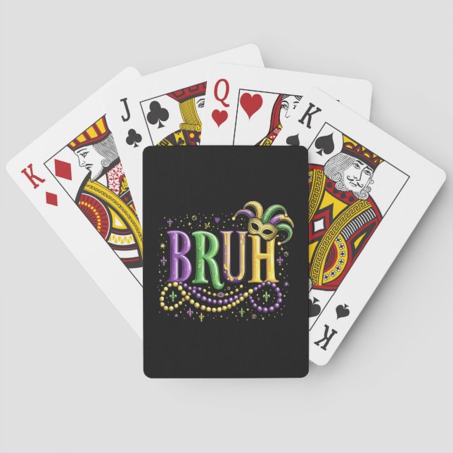 Bruh Mardi Gras - Funny och Festive Carnival Casinokort (Baksidan)