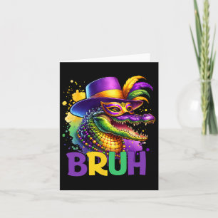 Bruh Mardi Gras Tonåringar Boys Kids Alligator Mar Kort
