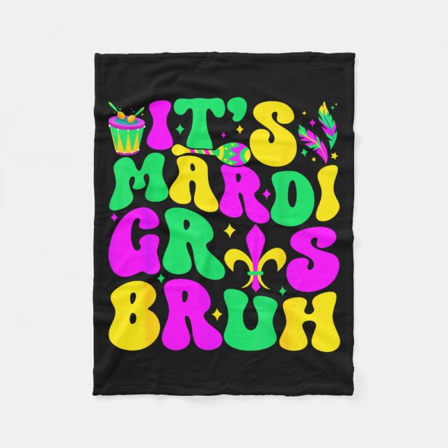 Bruh Mardi Gras Tonåringar Pojkar Barn Mardi Gras  Fleecefilt (Framsidan)