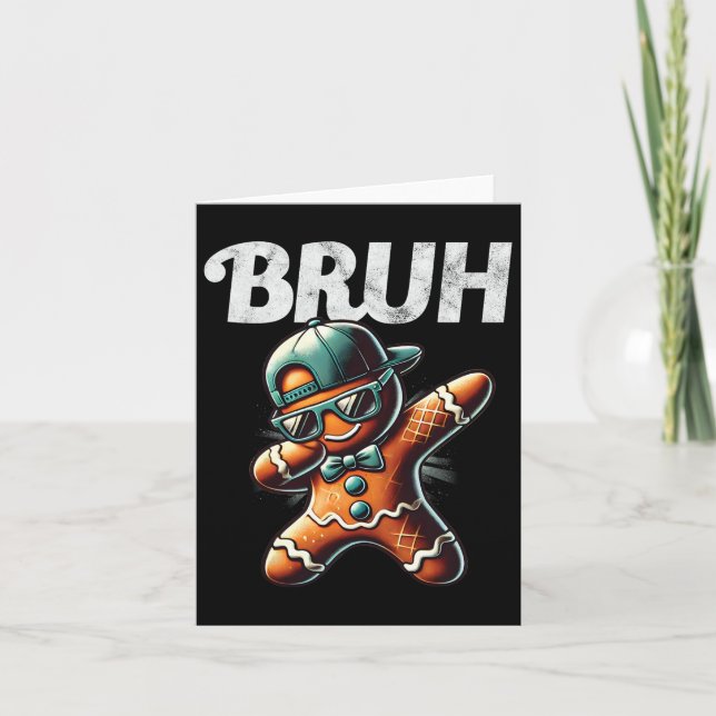 Bruh Meme Coola Gingertea Dabbing Funny jul Kort (Framsida)