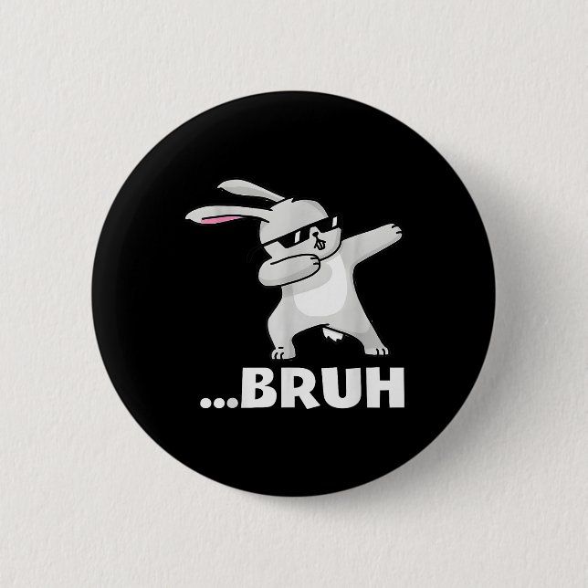 Bruh Meme Funny Bro Tonåringar Boys Kids Påsk Day  Knapp (Framsida)