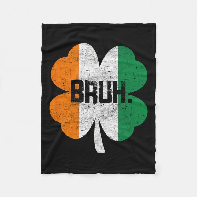 Bruh Meme Funny som säger Bro Hälsning Boys St Pat Fleecefilt (Framsidan)