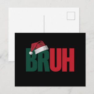 Bruh Meme Funny som säger Bro Hälsning jul Helg Vykort