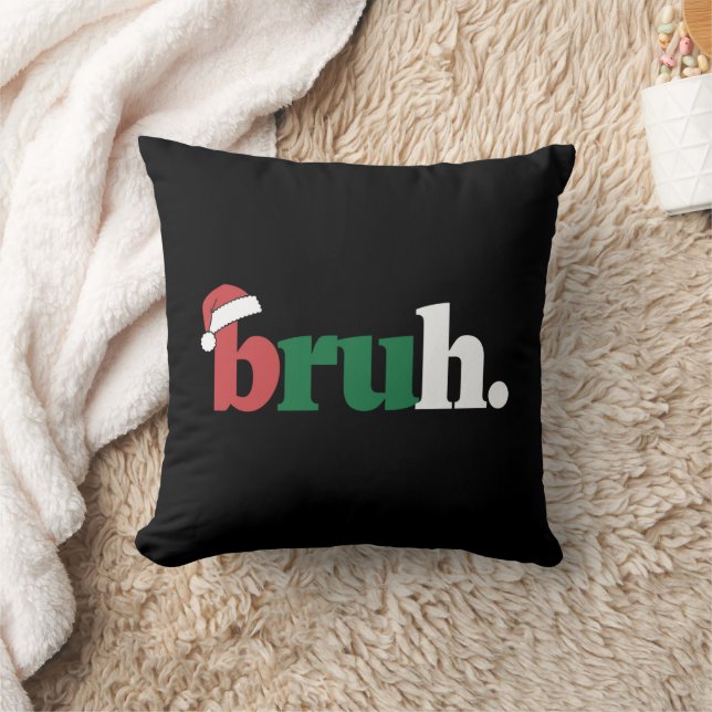 Bruh Meme Funny som säger Bro Hälsning jul Kudde (Filt)
