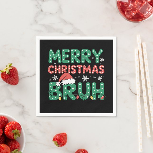 Bruh Meme Funny som säger Bro Hälsning jul Pappersservett (Insitu)