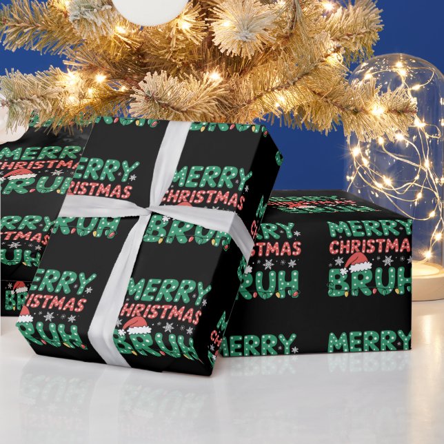 Bruh Meme Funny som säger Bro Hälsning jul Presentpapper (Helgdagar)