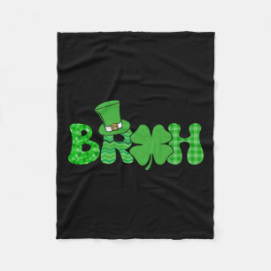 Bruh Meme Funny St patricks day Shamrock Irish Fleecefilt