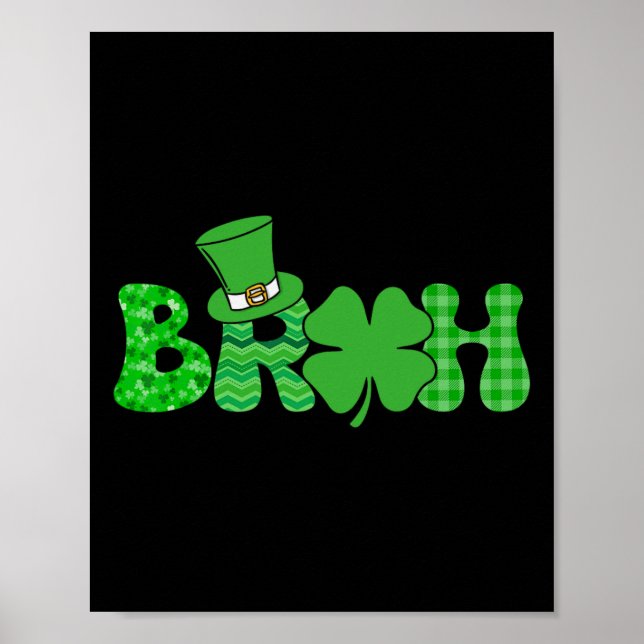 Bruh Meme Funny St patricks day Shamrock Irish Poster (Framsidan)