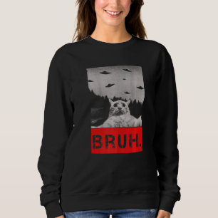 Bruh. Meme Katt Tröja Rolig Bror Vintage Present M