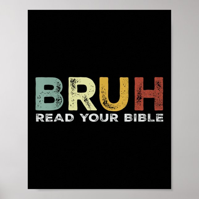 Bruh Meme läste din bibelgud Funny Modern Christi Poster (Framsidan)