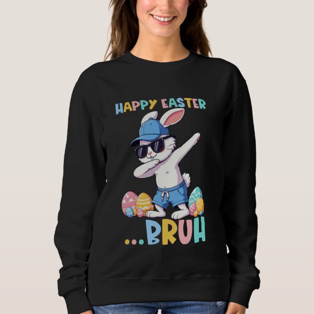 Bruh Meme Påsk Dabbing Bunny Påsk Bruh Boy T Shirt (Framsida)