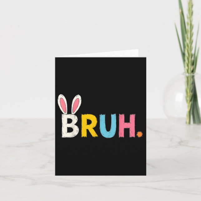 Bruh Meme Påsk Day Funny Bunny Bro Tonåringar Boys Kort (Framsida)