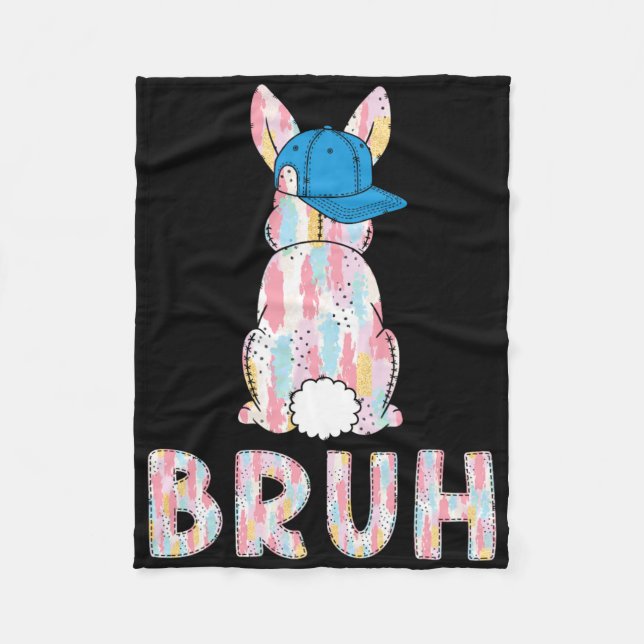 Bruh Meme Påsk Day Funny Bunny Eggs Tonåringars Bo Fleecefilt (Framsidan)
