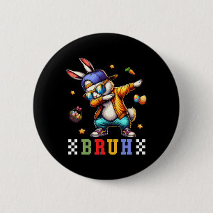 Bruh Meme Påsk Day Funny Bunny Eggs Tonåringars Bo Knapp