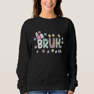 Bruh Meme Påskdag Rolig Kanin Ägg Tonåringar Pojka T Shirt