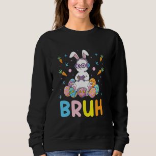 Bruh Meme Påskdag Rolig Spelande Kanin Ägg Pojkar T Shirt