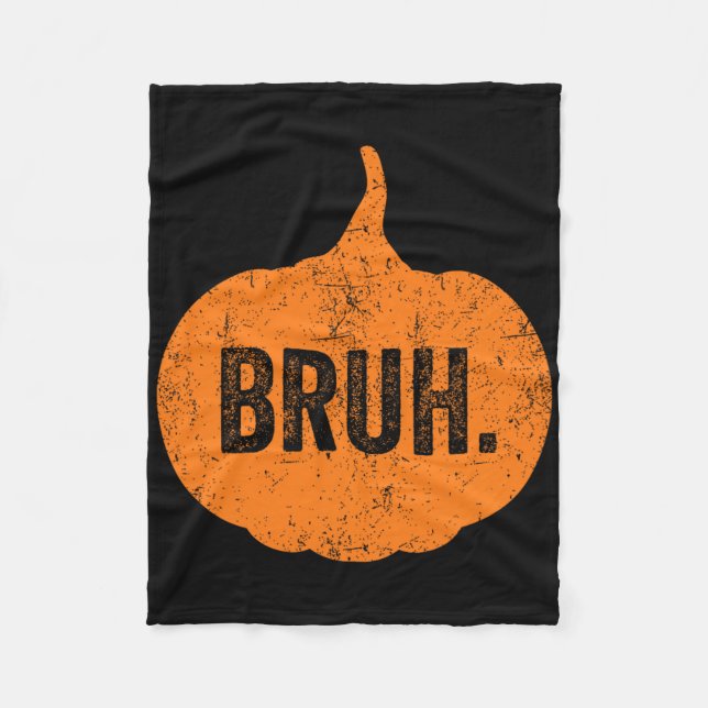 Bruh Meme Pumpkin Funny Halloween Tonåringar Boys  Fleecefilt (Framsidan)