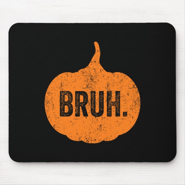 Bruh Meme Pumpkin Funny Halloween Tonåringar Boys  Musmatta (Framsidan)
