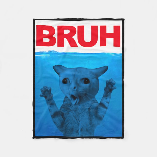 Bruh-meme rolig fras bror hälsning tonåringar pojk fleecefilt (Framsidan)