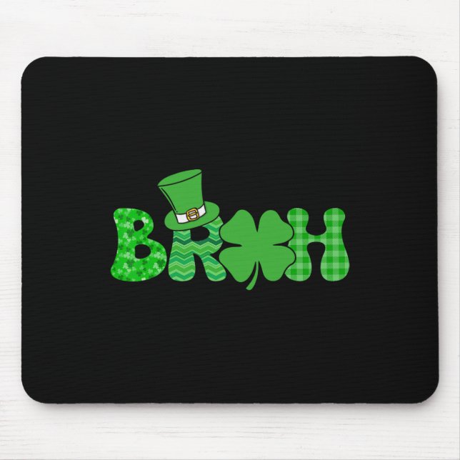 Bruh Meme Roligt St Patricks Day Shamrock Irländsk Musmatta (Framsidan)