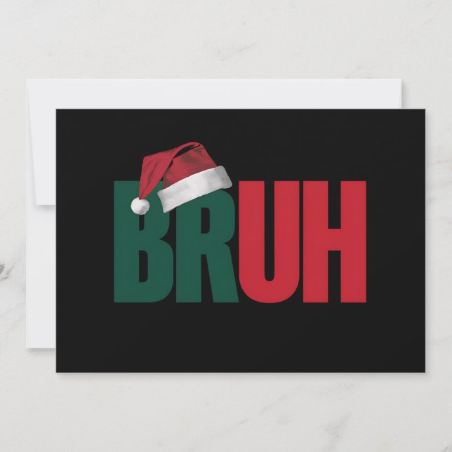 Bruh Meme Roligt Talesätt Bro Hälsning Jul Julkort (Framsida)