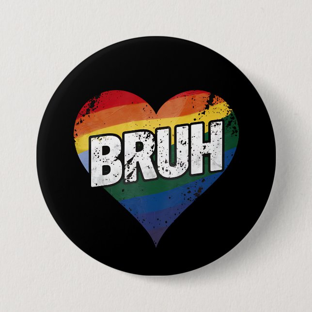 Bruh Meme Roligt Talesätt Bro Välkommen Hbtq Stolt Knapp (Framsida)