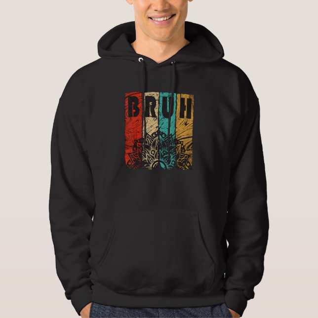 Bruh Meme som säger Brother Hälsning Manar Tonårin Hoodie (Framsida)