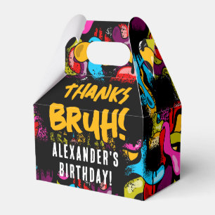 Bruh Neon Graffiti Hip Hop Gatukonst Födelsedag Presentaskar