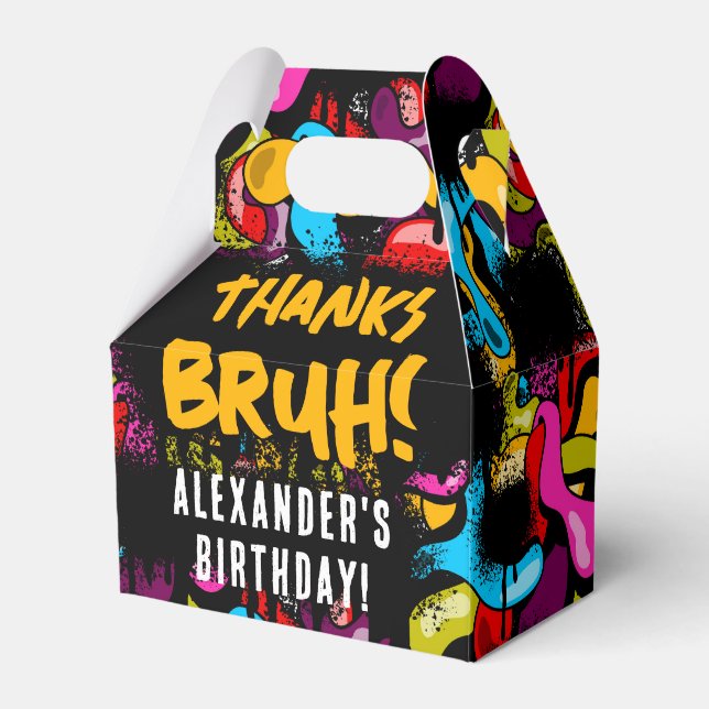 Bruh Neon Graffiti Hip Hop Gatukonst Födelsedag Presentaskar (Framsidan Sidan)