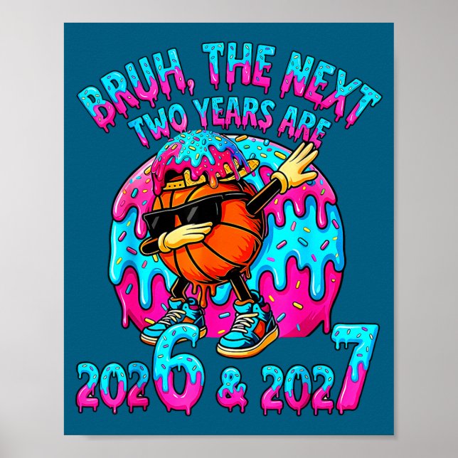 Bruh Next Two Years 2026 2027 Drip Ice Cream Baske Poster (Framsidan)
