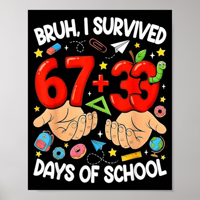 Bruh överlevde 67+33 skoldagar roligt 100 poster (Framsidan)