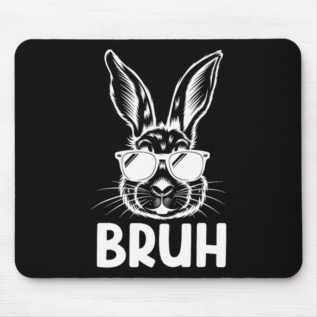 Bruh Påsk Day Funny Rabbit Bunny Ansikte Gles East Musmatta (Framsidan)