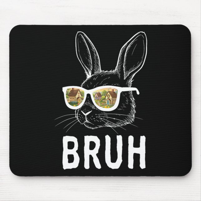 Bruh Påsk Day Funny Rabbit Bunny Ansikte Gles East Musmatta (Framsidan)