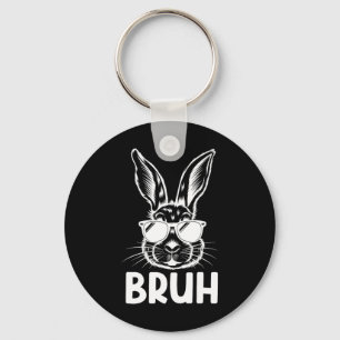 Bruh Påsk Day Funny Rabbit Bunny Ansikte Gles East Nyckelring
